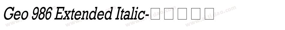 Geo 986 Extended Italic字体转换